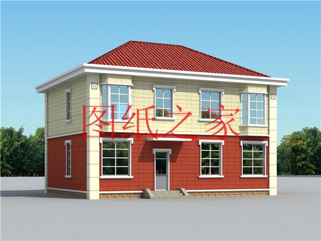 簡(jiǎn)潔實(shí)用的農(nóng)村二層別墅，非常適合宅基地是長(zhǎng)方形的家庭修建！