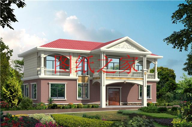 簡(jiǎn)潔實(shí)用的農(nóng)村二層別墅，非常適合宅基地是長(zhǎng)方形的家庭修建！