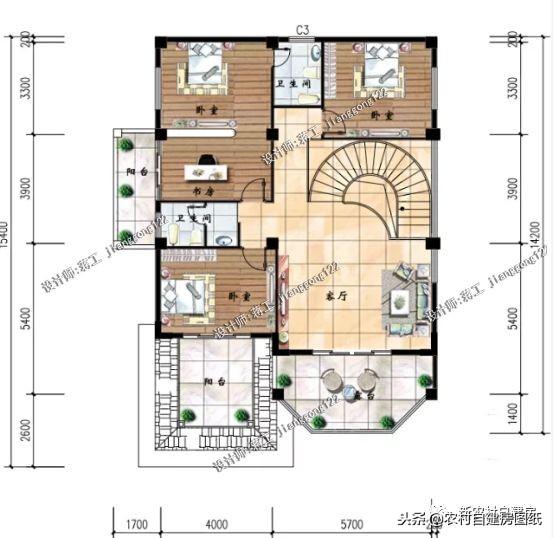 這套帶車庫(kù)和旋轉(zhuǎn)樓梯豪華三層別墅，造價(jià)花了120萬(wàn)的，你覺(jué)得怎么樣？