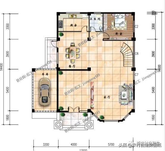 這套帶車庫(kù)和旋轉(zhuǎn)樓梯豪華三層別墅，造價(jià)花了120萬(wàn)的，你覺(jué)得怎么樣？