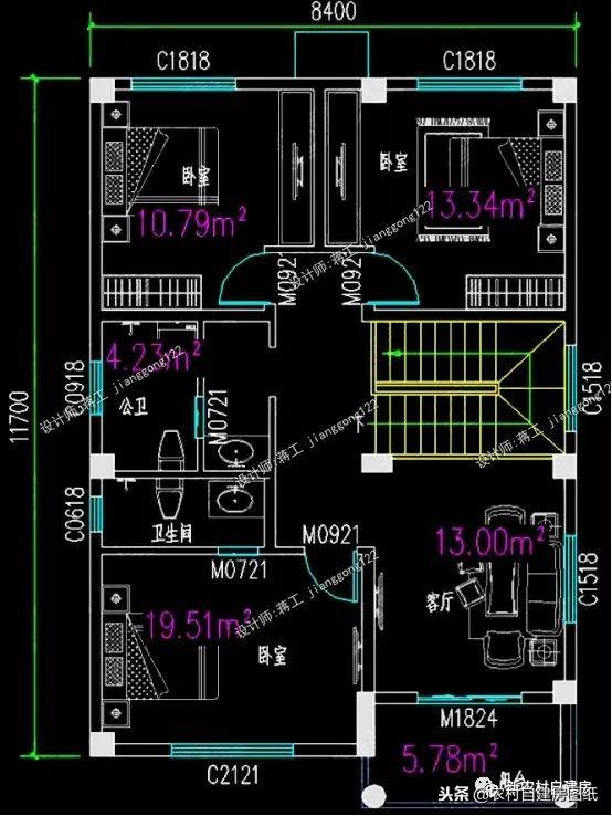 7套二三層別墅設(shè)計，都是100平，最適合農(nóng)村修建的是第5套！