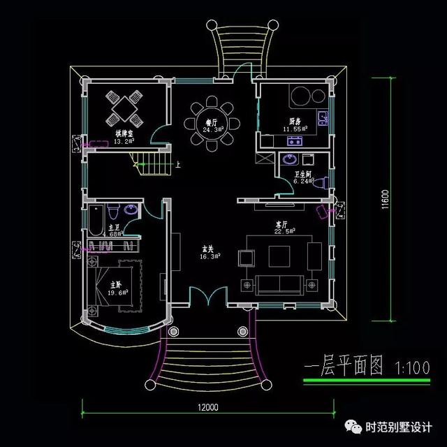 11x12米三層歐式豪華別墅設(shè)計(jì)圖，7室3廳，大氣奢華，讓城里人羨慕！
