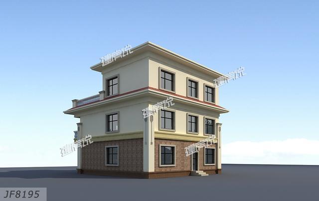 簡單大氣歐式三層別墅設計圖紙，大露臺多臥室，農(nóng)村人理想的家