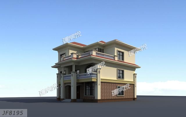 簡單大氣歐式三層別墅設計圖紙，大露臺多臥室，農(nóng)村人理想的家