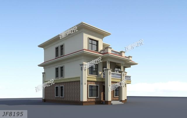 簡單大氣歐式三層別墅設計圖紙，大露臺多臥室，農(nóng)村人理想的家