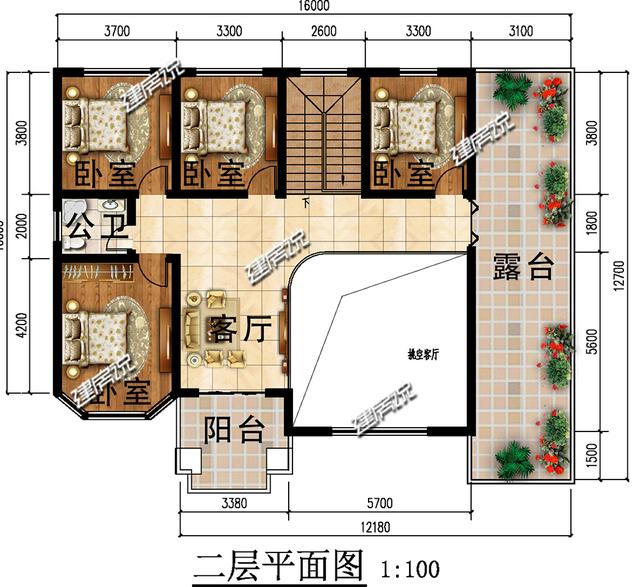 帶烤火房和土灶的二層別墅設計圖，很接地氣，農村人非常喜歡這戶型