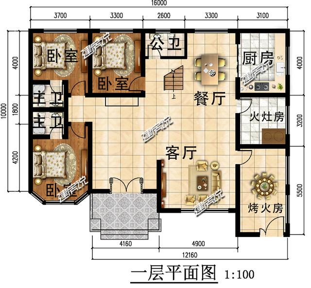 帶烤火房和土灶的二層別墅設計圖，很接地氣，農村人非常喜歡這戶型