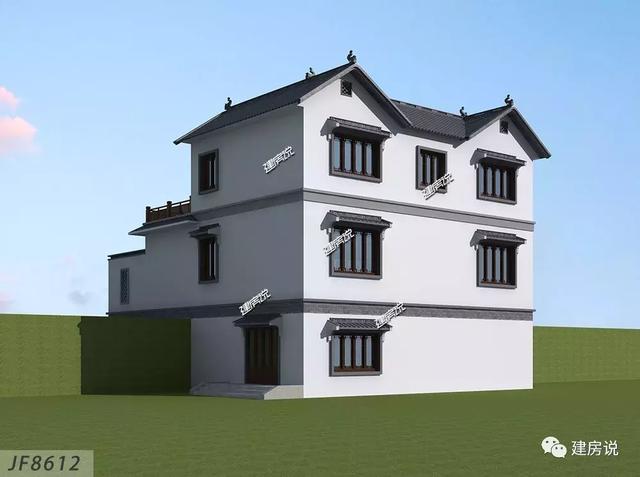 家里宅基地面積大，就蓋一棟四合院別墅，住得舒適又有面子