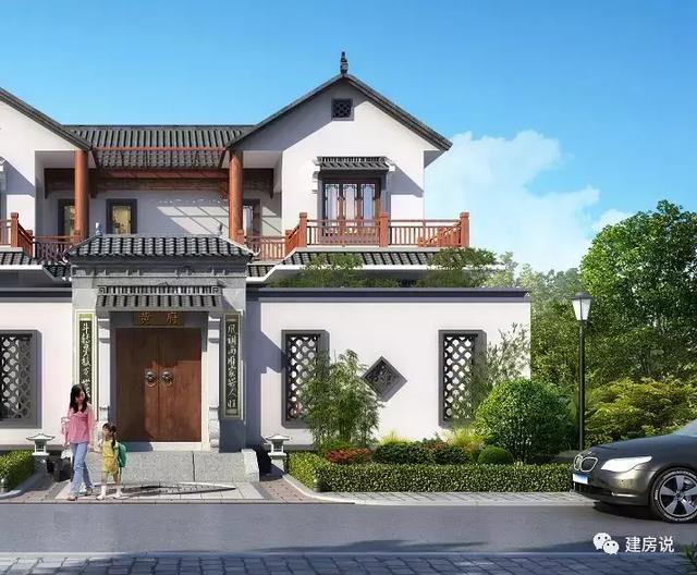 家里宅基地面積大，就蓋一棟四合院別墅，住得舒適又有面子