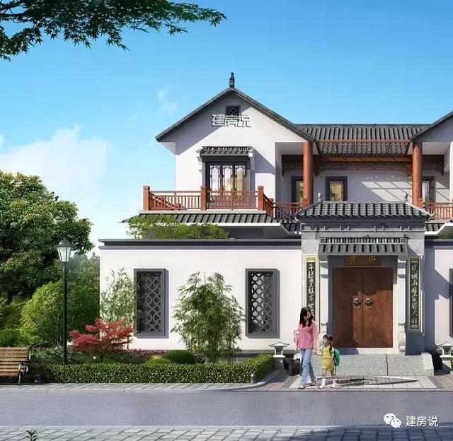 家里宅基地面積大，就蓋一棟四合院別墅，住得舒適又有面子