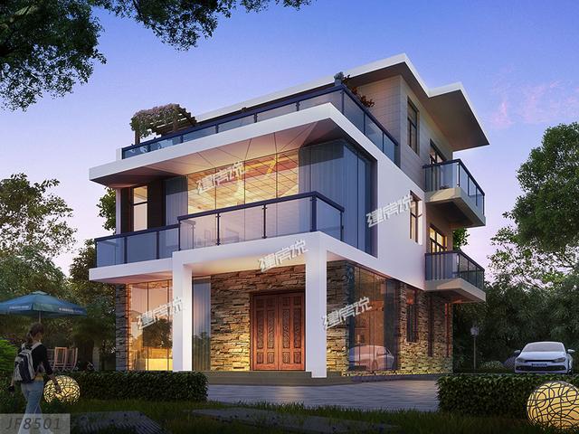 時尚現(xiàn)代的三層自建別墅，建起來絕對是村里最優(yōu)秀的！