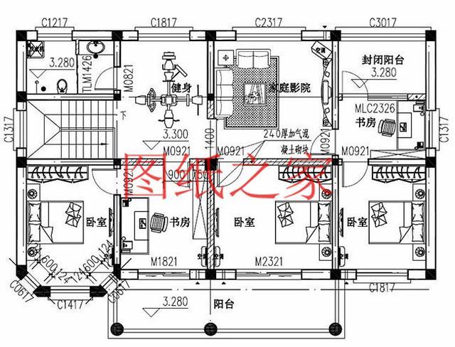 140平二層別墅，開間14米進(jìn)深10米左右，四面通透、好看又實用！