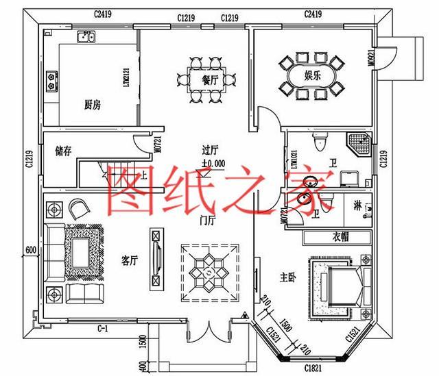 12X14米、14X12米兩種尺寸的三層別墅，適合人口較多的家庭修建！