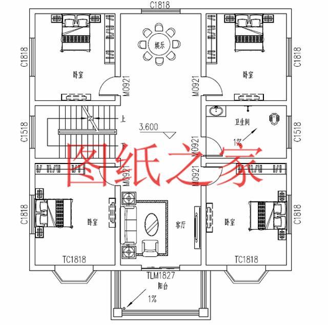 12X14米、14X12米兩種尺寸的三層別墅，適合人口較多的家庭修建！