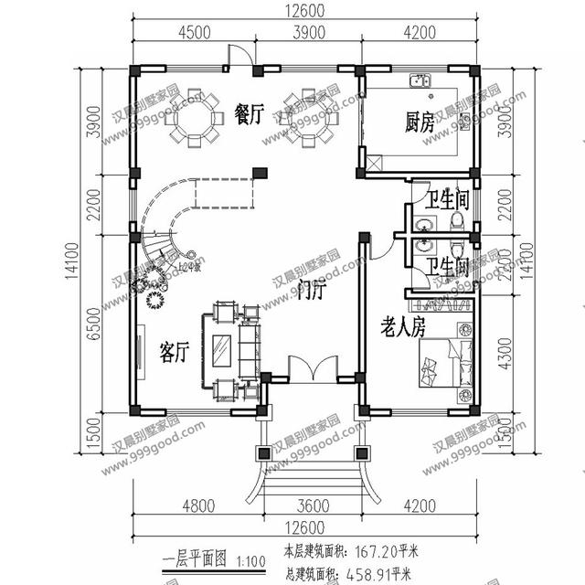 農(nóng)村建房一定要帶老人房！面寬12米的三層別墅設計，5室2廳帶健身房戶型超美