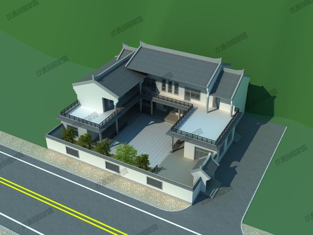 農村自建三合院，兩層別墅設計圖，21.3X18米40萬蓋成超劃算！