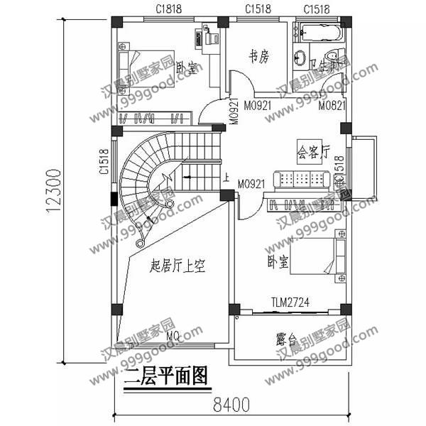 不到100平米的三層別墅，還有5室2廳，中空和旋轉(zhuǎn)樓梯！