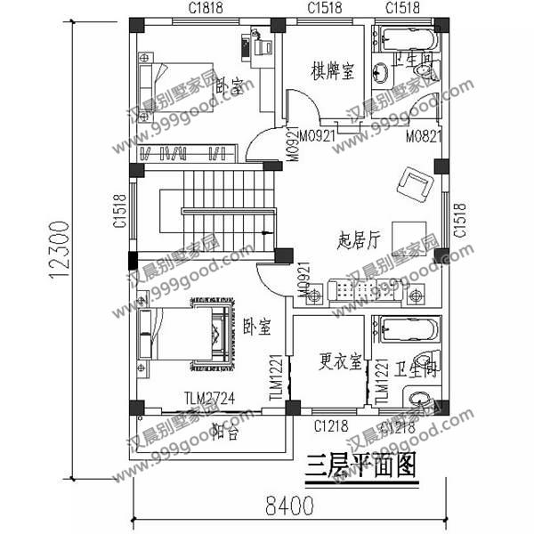 不到100平米的三層別墅，還有5室2廳，中空和旋轉(zhuǎn)樓梯！