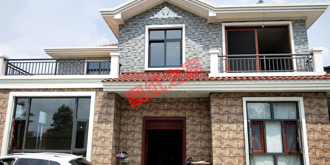 地中海風(fēng)格二層別墅房屋設(shè)計(jì)圖，帶外觀效果圖