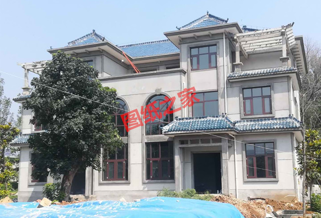 兄弟三層雙拼房屋設(shè)計(jì)圖，帶效果圖，戶型好