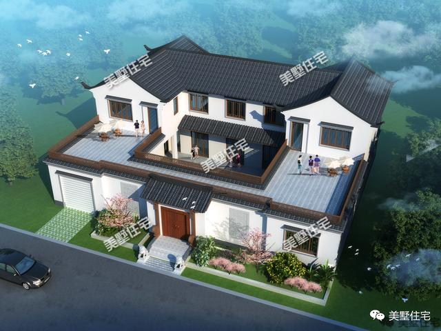 30款中式風(fēng)格別墅效果圖，一二三層都有，像世外桃源一樣漂亮