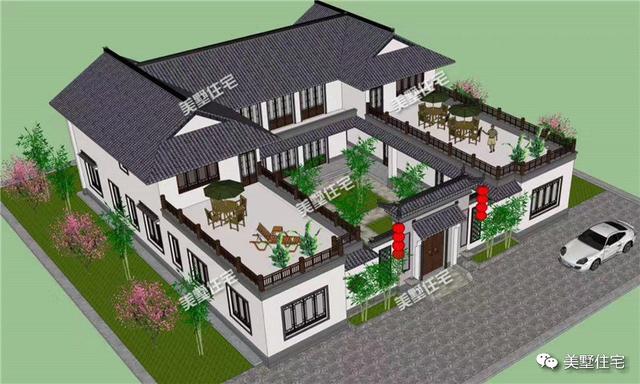 30款中式風(fēng)格別墅效果圖，一二三層都有，像世外桃源一樣漂亮