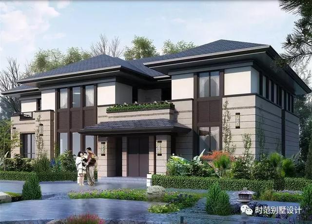 農(nóng)村新中式兩層別墅設(shè)計方案，12x17米6室6衛(wèi)，沉穩(wěn)優(yōu)雅適合自建