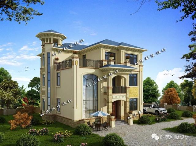 歐式豪華別墅，農(nóng)村自建三層小樓設(shè)計(jì)圖，11x12米7室3廳6衛(wèi)，農(nóng)村蓋房就是這么美