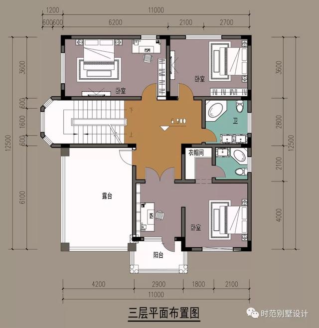 歐式豪華別墅，農(nóng)村自建三層小樓設(shè)計(jì)圖，11x12米7室3廳6衛(wèi)，農(nóng)村蓋房就是這么美
