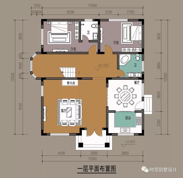 歐式豪華別墅，農(nóng)村自建三層小樓設(shè)計(jì)圖，11x12米7室3廳6衛(wèi)，農(nóng)村蓋房就是這么美