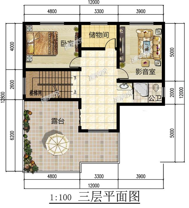 建一棟三層小別墅，加上庭院和泳池的，享受美好人生！