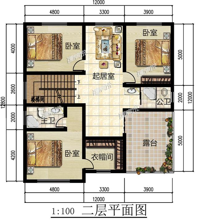建一棟三層小別墅，加上庭院和泳池的，享受美好人生！