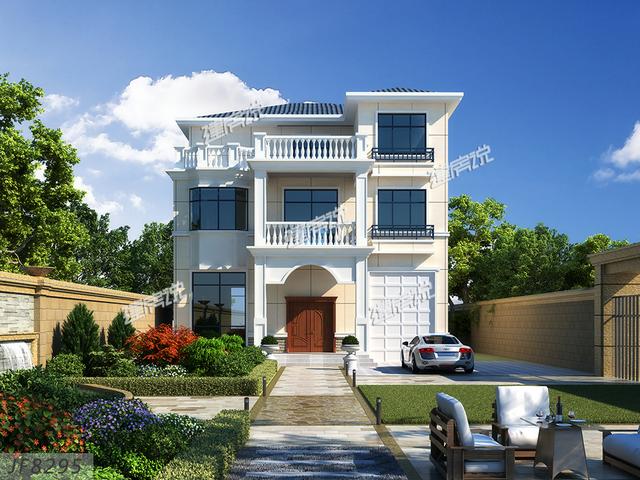 建一棟三層小別墅，加上庭院和泳池的，享受美好人生！