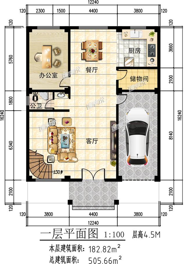 建一棟三層小別墅，加上庭院和泳池的，享受美好人生！