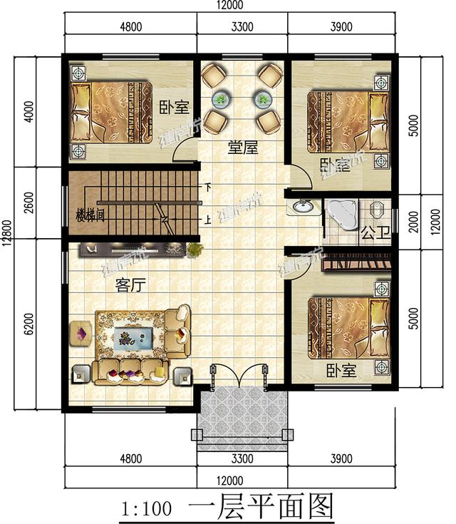 建一棟三層小別墅，加上庭院和泳池的，享受美好人生！