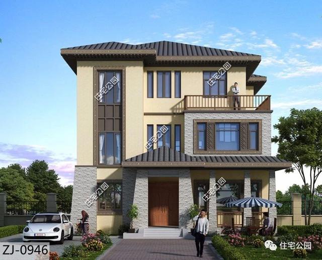 家有120平宅基地，可以修建這棟古典風(fēng)情別墅，和人人不雷同！