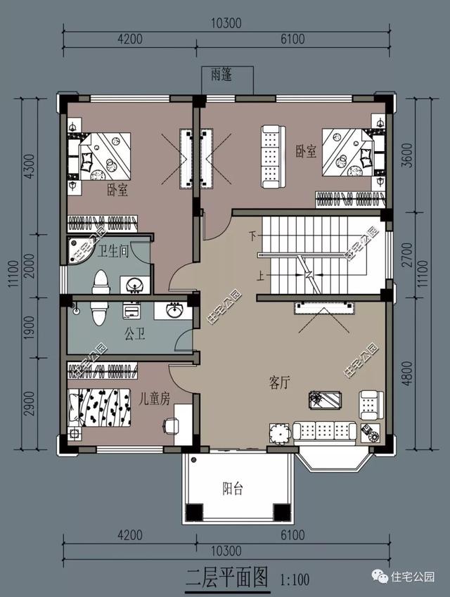 簡單大氣的歐式三層別墅設(shè)計(jì)，大露臺(tái)前后門，10米面寬適用大部分農(nóng)村