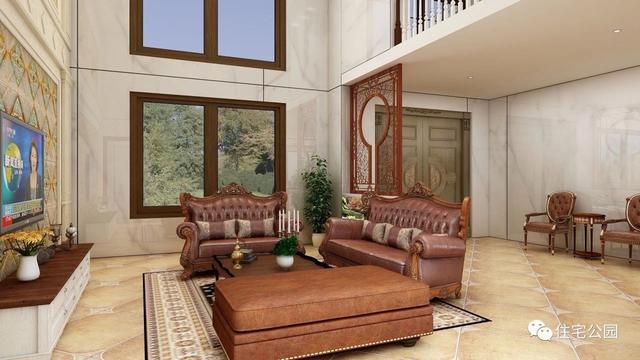 歐式兩層農(nóng)村別墅設(shè)計(jì)圖，11×12米還帶挑空客廳、半獨(dú)立式廚房，縱享美好生活