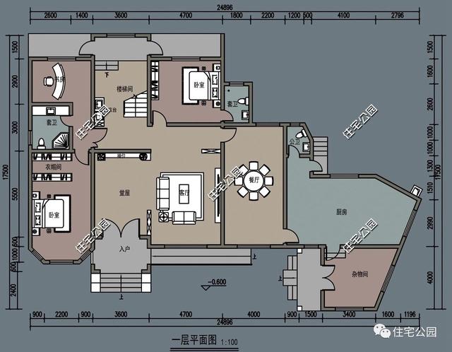 歐式兩層農(nóng)村別墅設(shè)計(jì)圖，11×12米還帶挑空客廳、半獨(dú)立式廚房，縱享美好生活