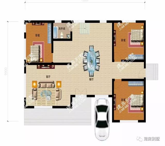 2套兩層農(nóng)村自建房設(shè)計，面寬15.8米都帶車庫，第二棟屋頂設(shè)計非常特別
