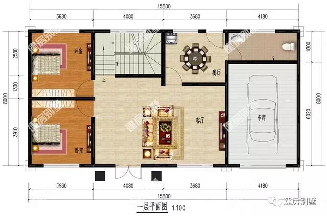 2套兩層農(nóng)村自建房設(shè)計，面寬15.8米都帶車庫，第二棟屋頂設(shè)計非常特別