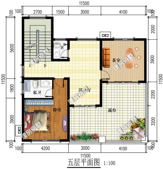 11.5×11.5米五層別墅設(shè)計，一共有10個臥室，家里多少人都能住下！