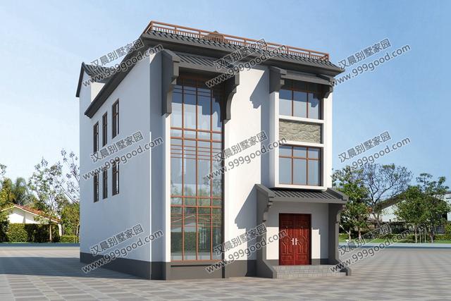 兩面鄰居開間只有8.8米，怎么建房？看看這套花50萬建成的中式別墅！