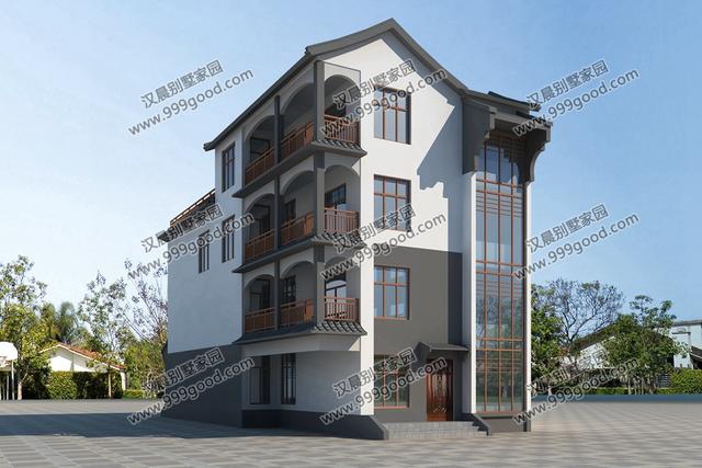 兩面鄰居開間只有8.8米，怎么建房？看看這套花50萬建成的中式別墅！