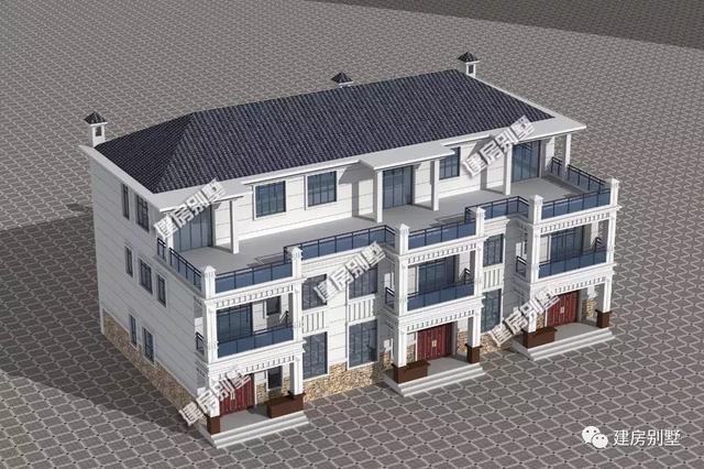 農(nóng)村自建三層三拼別墅設(shè)計(jì)，25×14.5米，建成后全村人都羨慕！