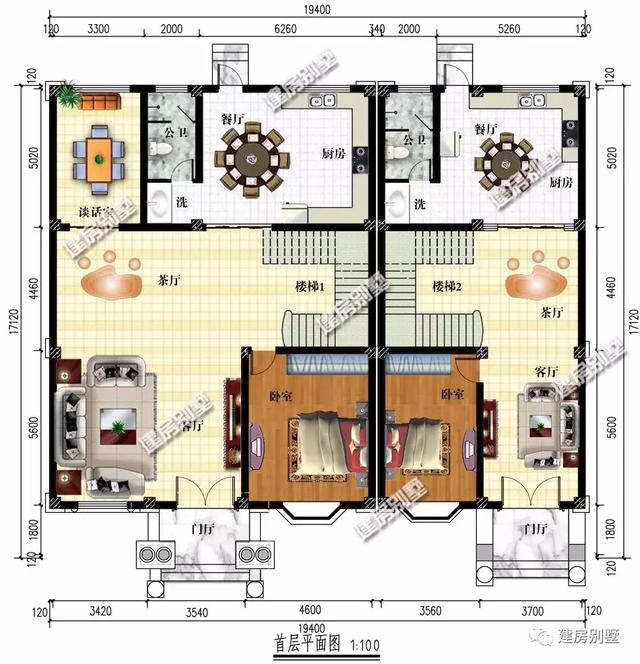 在老家修建一棟三層雙拼別墅設計，19.4×17.1米寬敞又大氣，何必眷戀北上廣