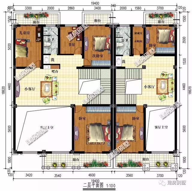 在老家修建一棟三層雙拼別墅設計，19.4×17.1米寬敞又大氣，何必眷戀北上廣