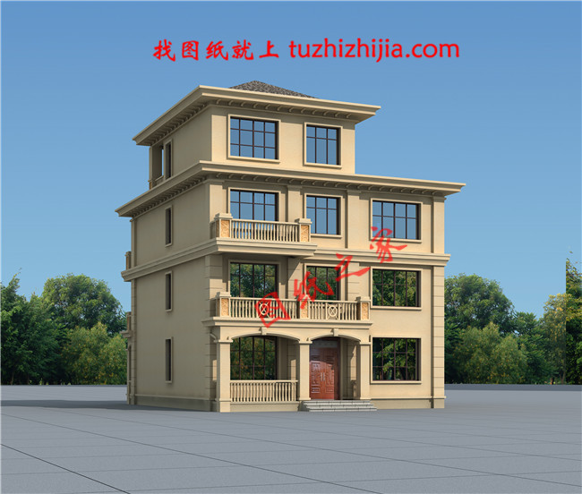 農(nóng)村60萬(wàn)別墅款式戶型圖及外觀效果圖，客廳中空