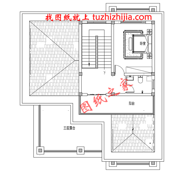 農(nóng)村60萬(wàn)別墅款式戶型圖及外觀效果圖，客廳中空