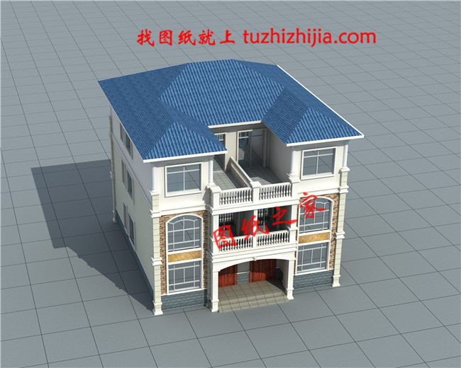 三層雙拼別墅效果圖及戶型圖，占地150平米